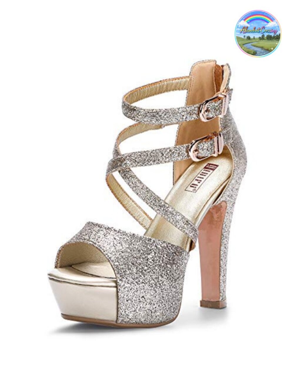 Women's Crisscross Platform Chunky Heels Peep Toe Sandals